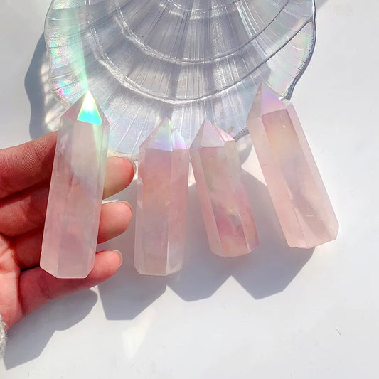 Angel Aura Rose Quartz Tower