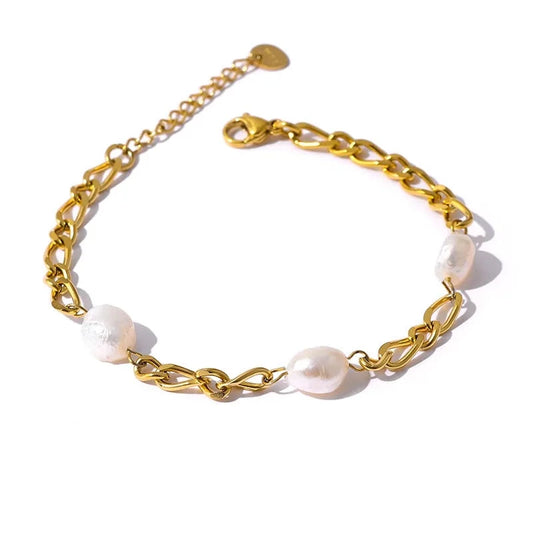 Trinity Pearl Chain Bracelet