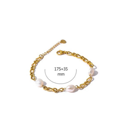 Trinity Pearl Chain Bracelet