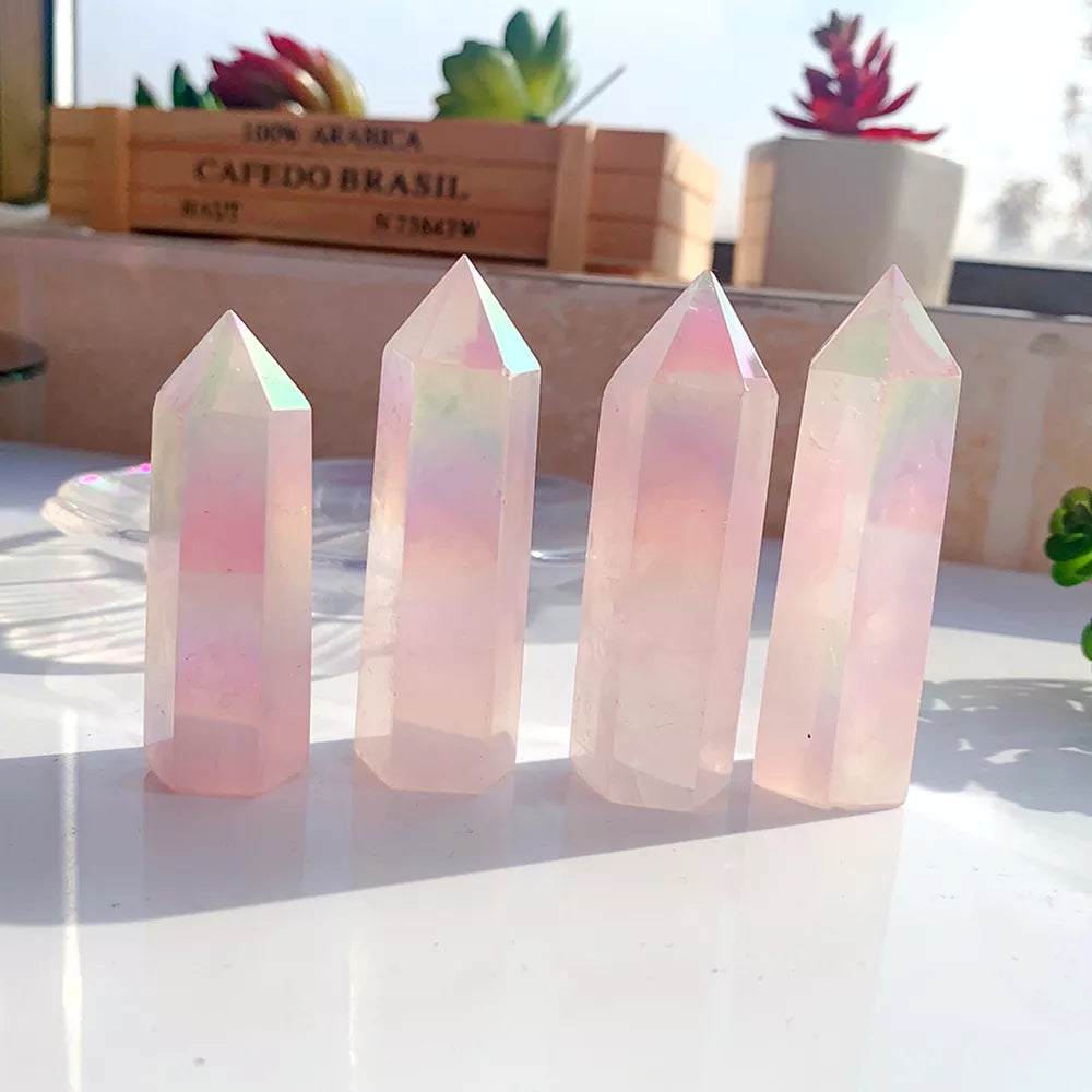 Angel Aura Rose Quartz Tower