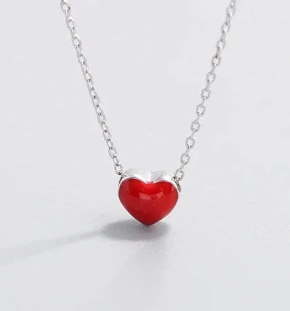 Amante's Enamel Heart Necklace