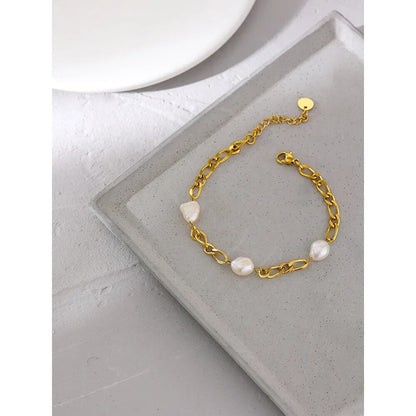 Trinity Pearl Chain Bracelet