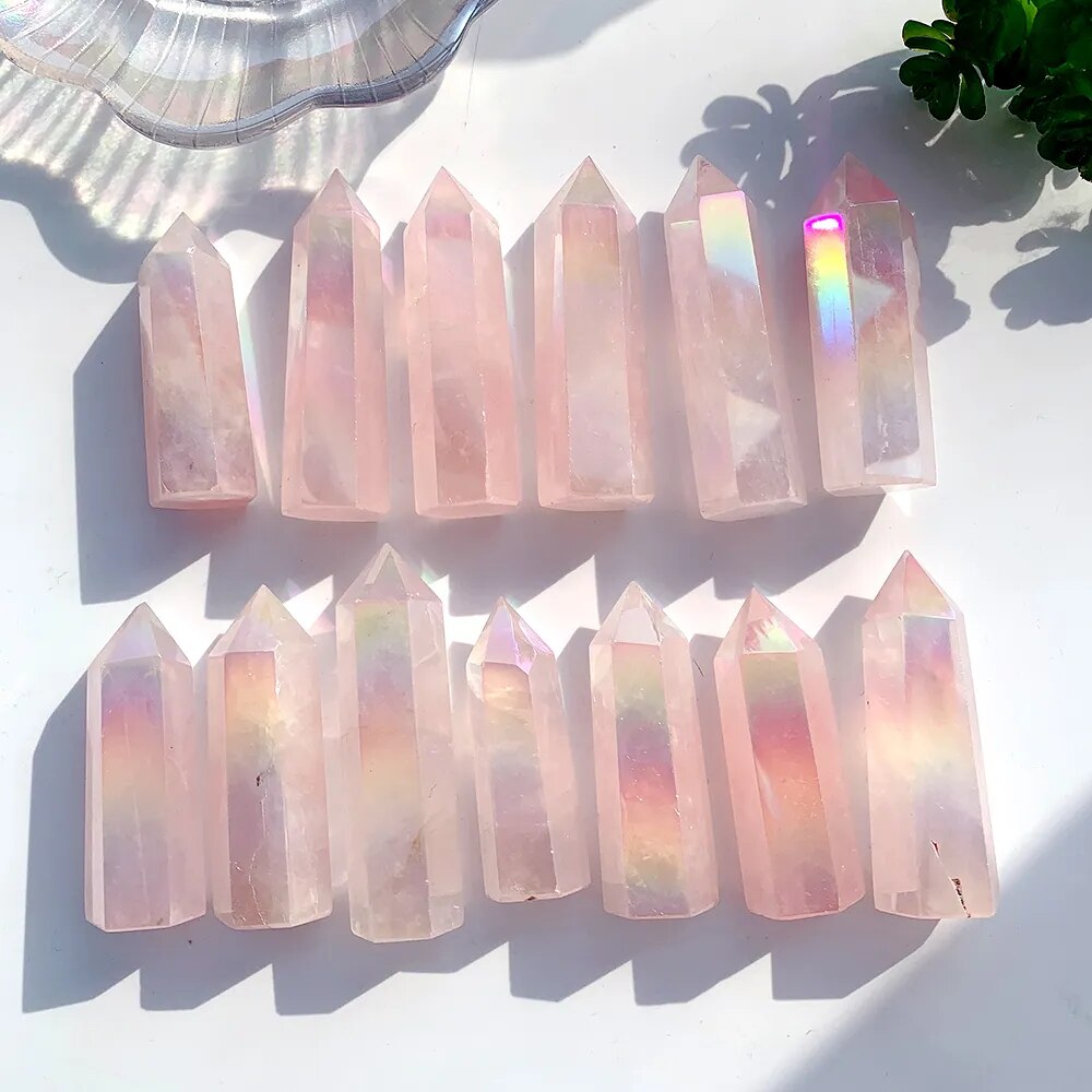 Angel Aura Rose Quartz Tower