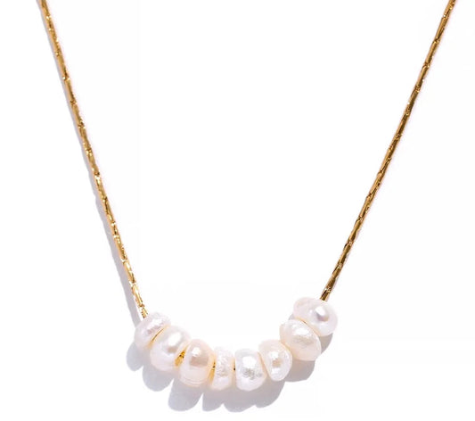 Minimalist Pearl String Necklace