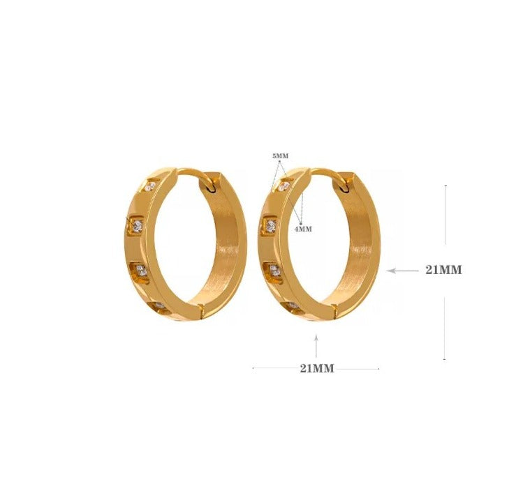 Gioia Zirconia Pave Hoop Earrings