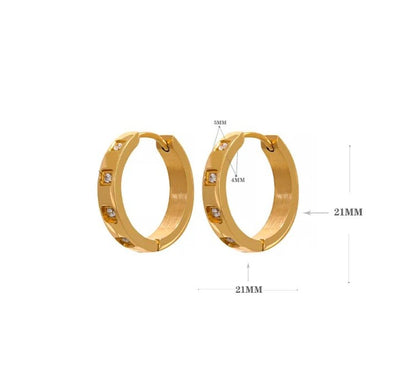 Gioia Zirconia Pave Hoop Earrings