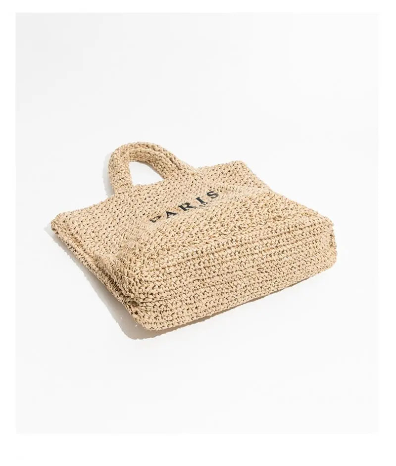 Paris To Milano Large Woven Straw Tote