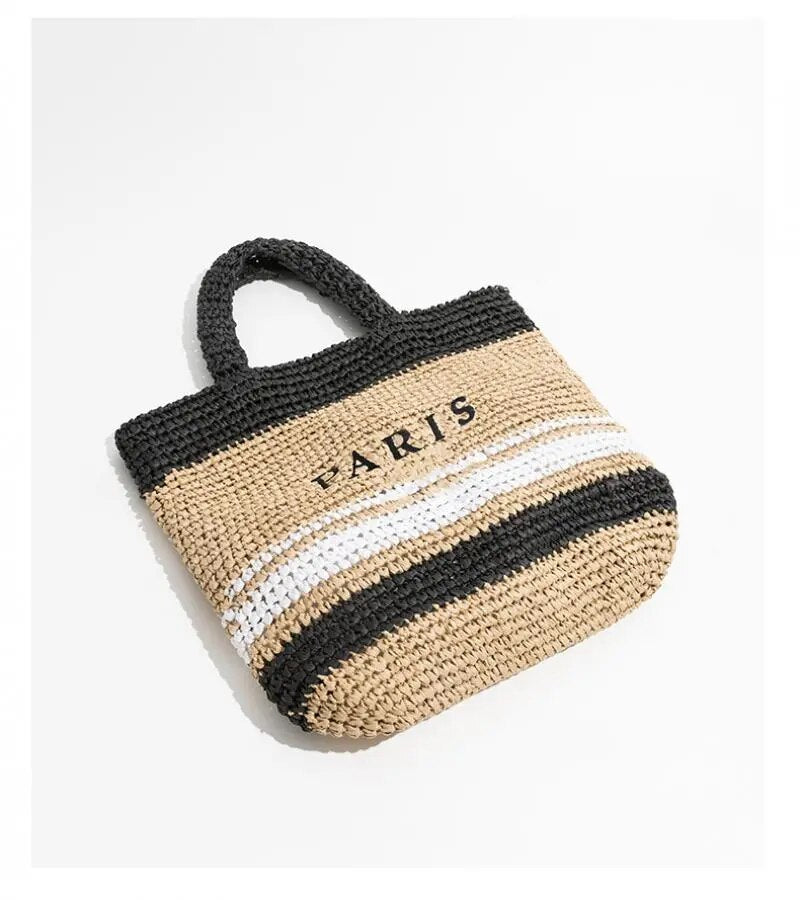 Paris To Milano Large Woven Straw Tote