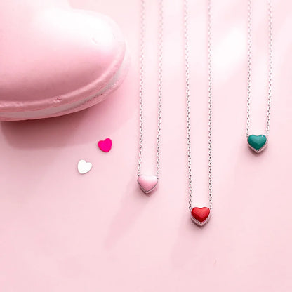 Amante's Enamel Heart Necklace