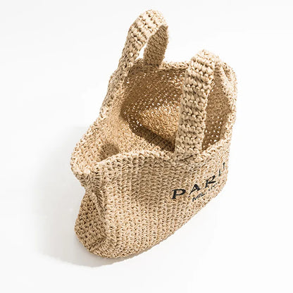 Paris To Milano Large Woven Straw Tote