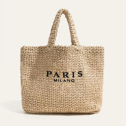 Paris To Milano Large Woven Straw Tote