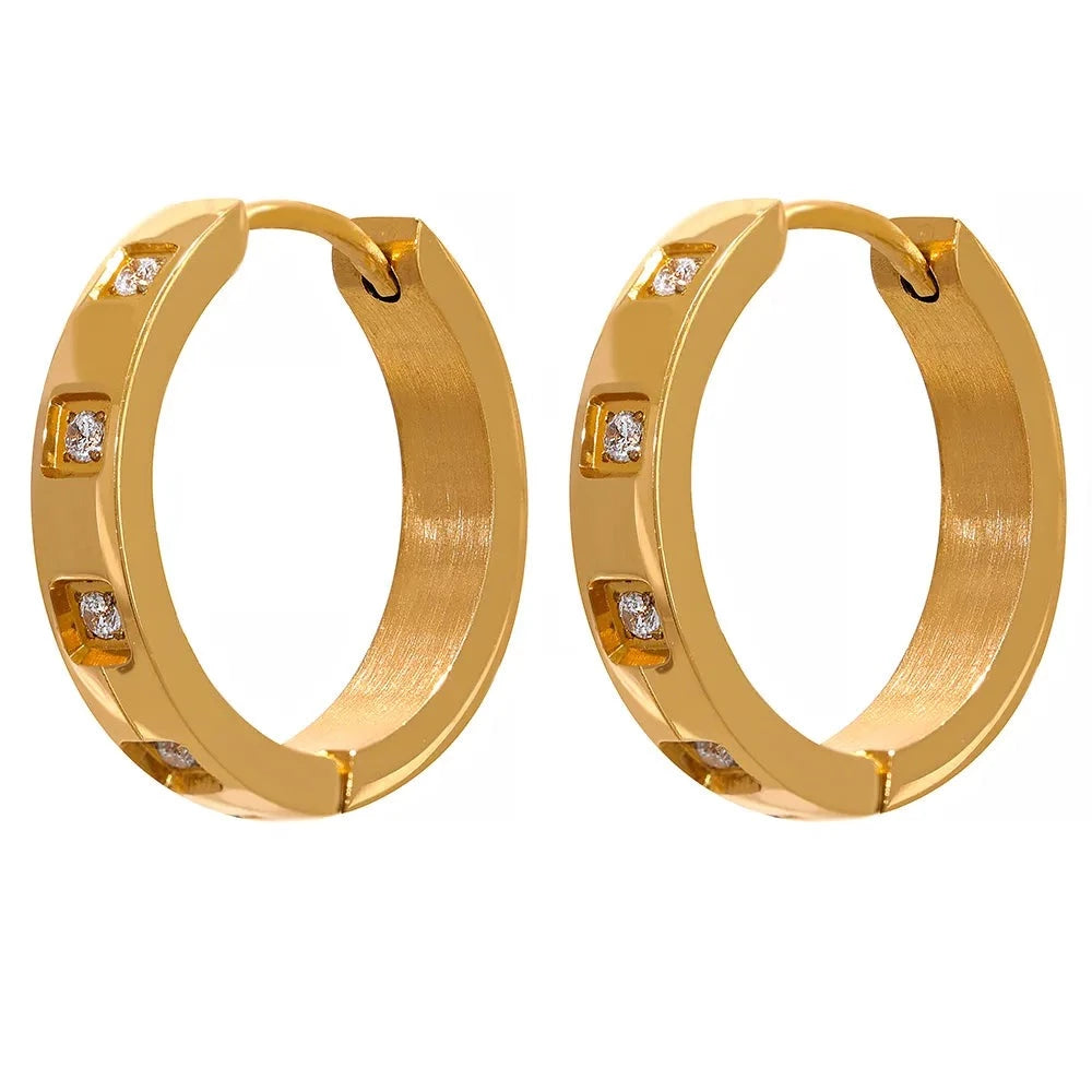 Gioia Zirconia Pave Hoop Earrings