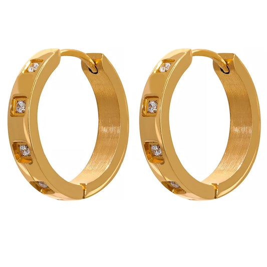 Gioia Zirconia Pave Hoop Earrings