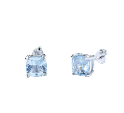 Lab-Created Cushion Cut Gemstone Earrings