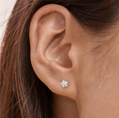 Ava Mini Pave Star Earrings