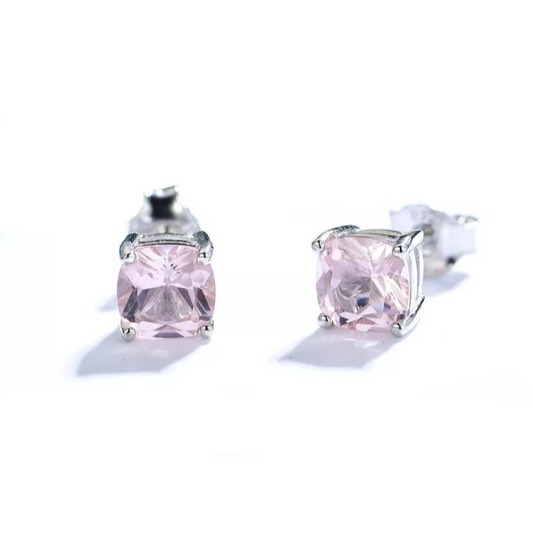 Lab-Created Cushion Cut Gemstone Earrings